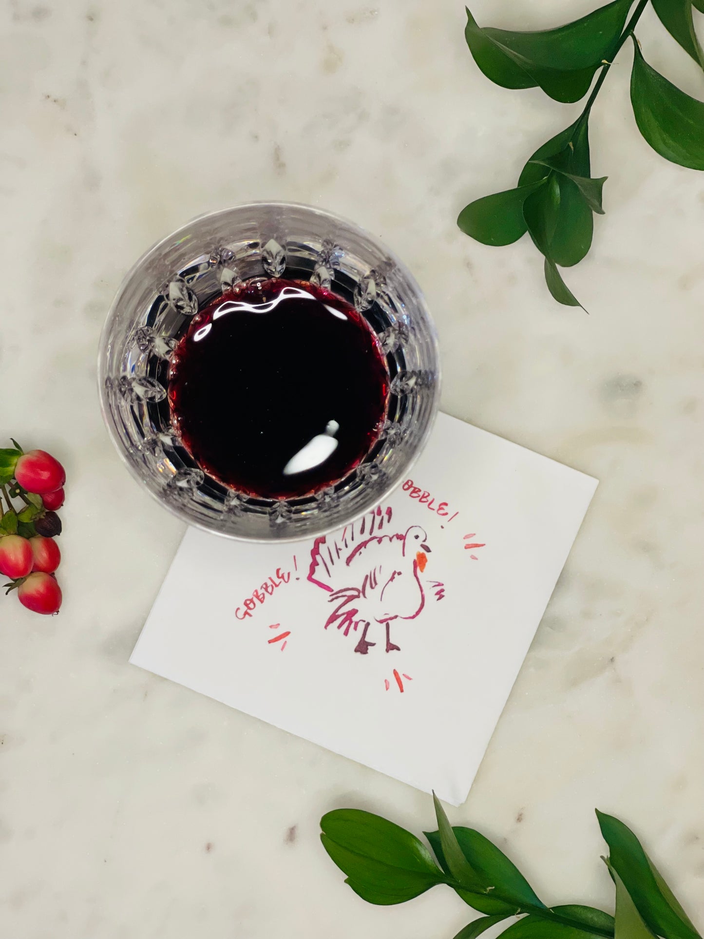 Plum Turkey Paper Cocktail Napkins (S/12)