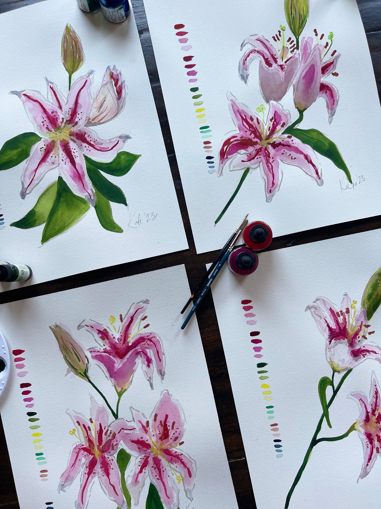 Custom Set of 4 Lily Studies