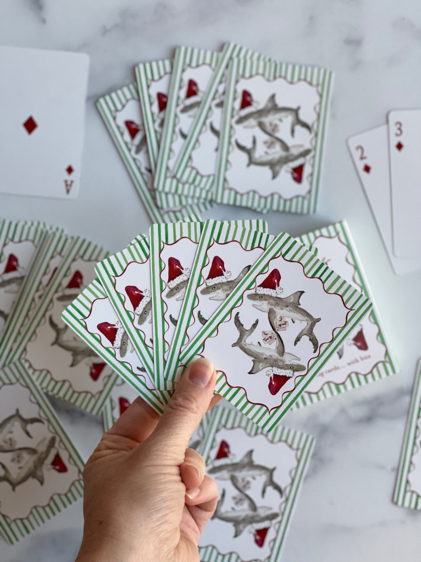Holiday Card Sharks Standard Playing Cards