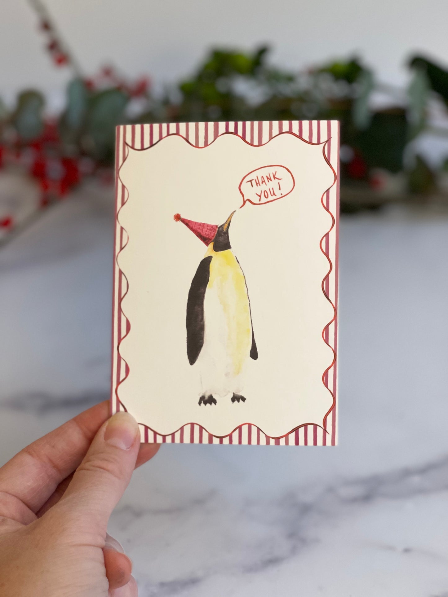 Party Penguin Thank You Notecards w Blank Envelopes (S/8)
