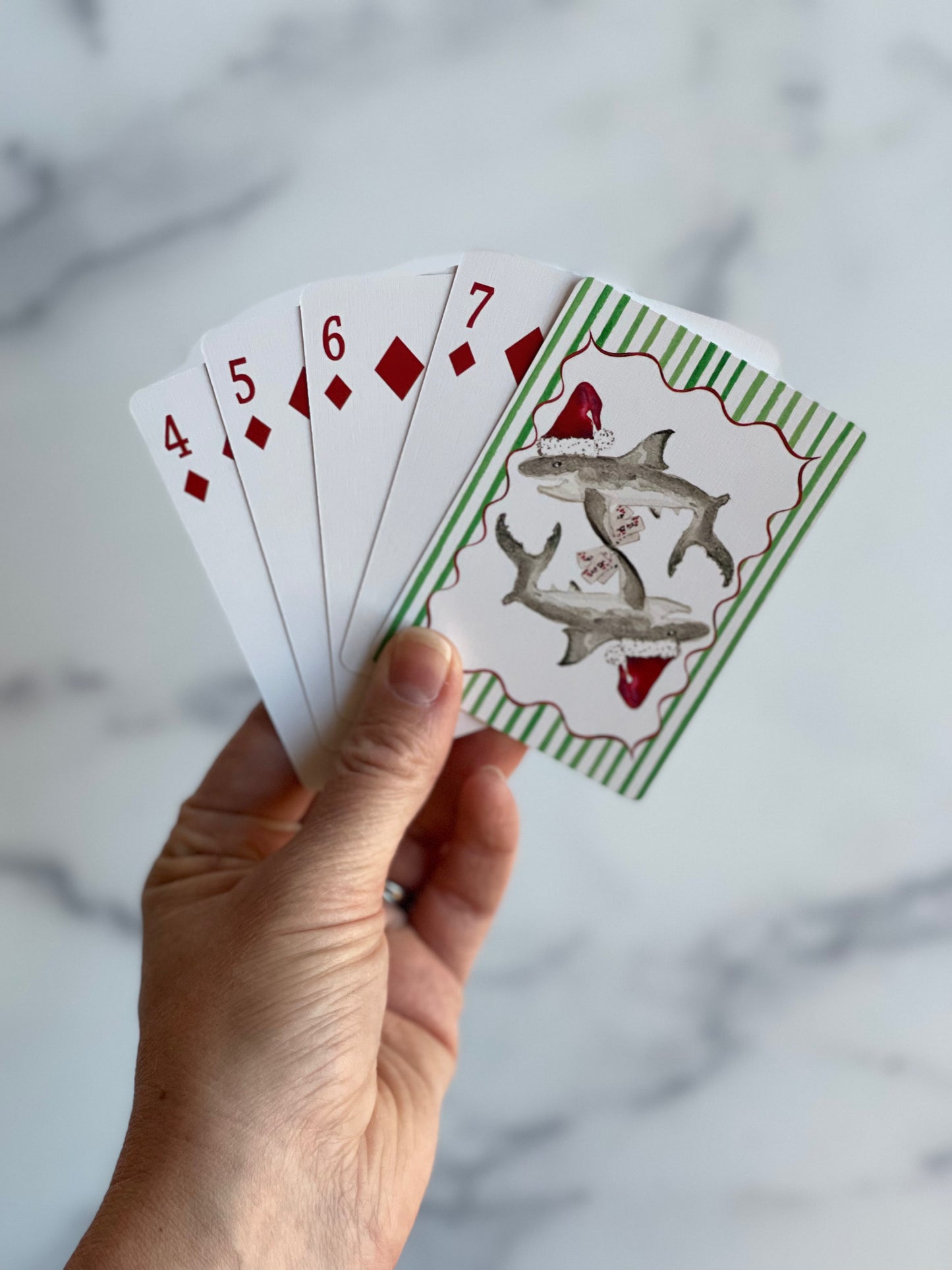 Holiday Card Sharks Standard Playing Cards