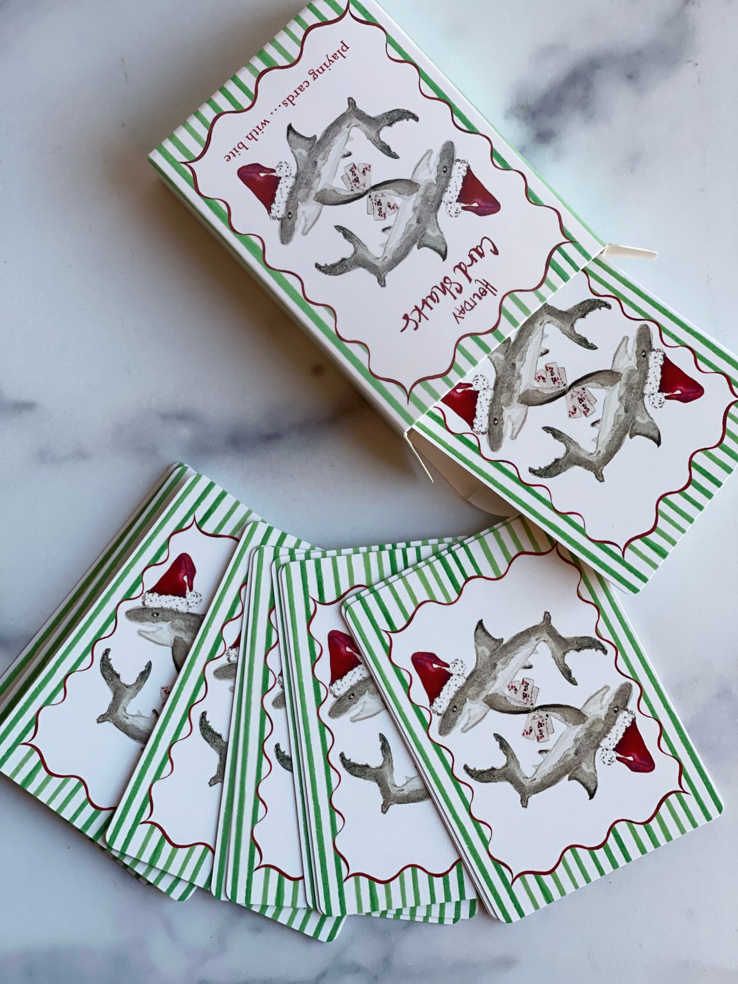 Holiday Card Sharks Standard Playing Cards