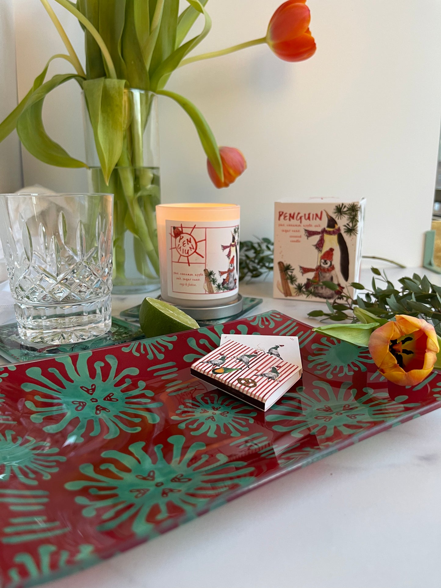 Orange Tiger Coaster Set (S/4)