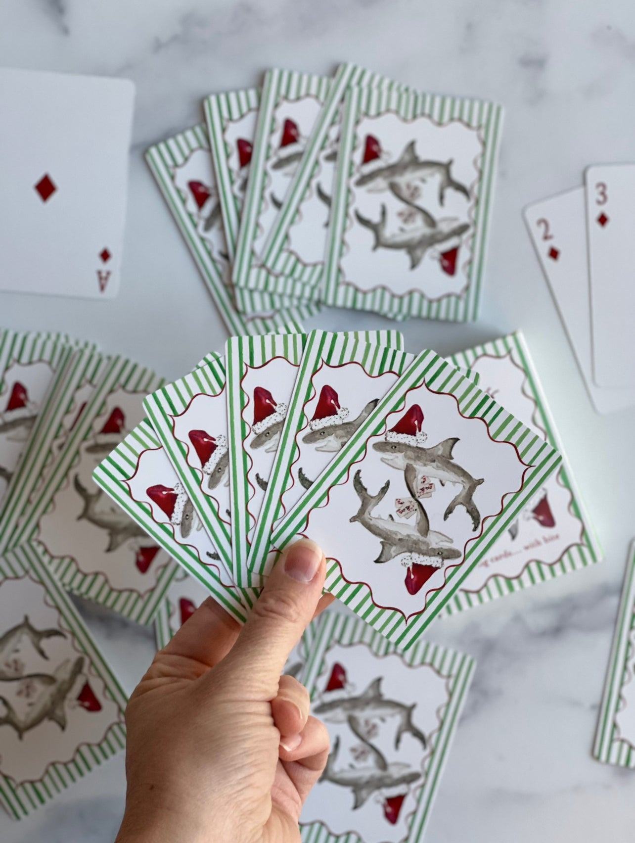 Holiday Card Sharks Standard Playing Cards