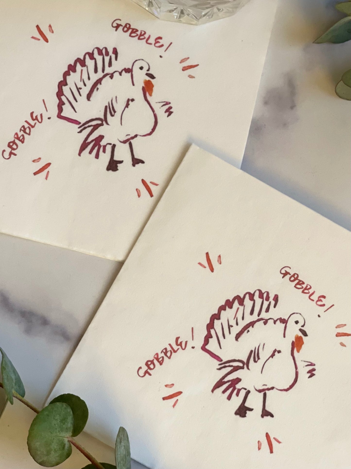 Plum Turkey Paper Cocktail Napkins (S/12)