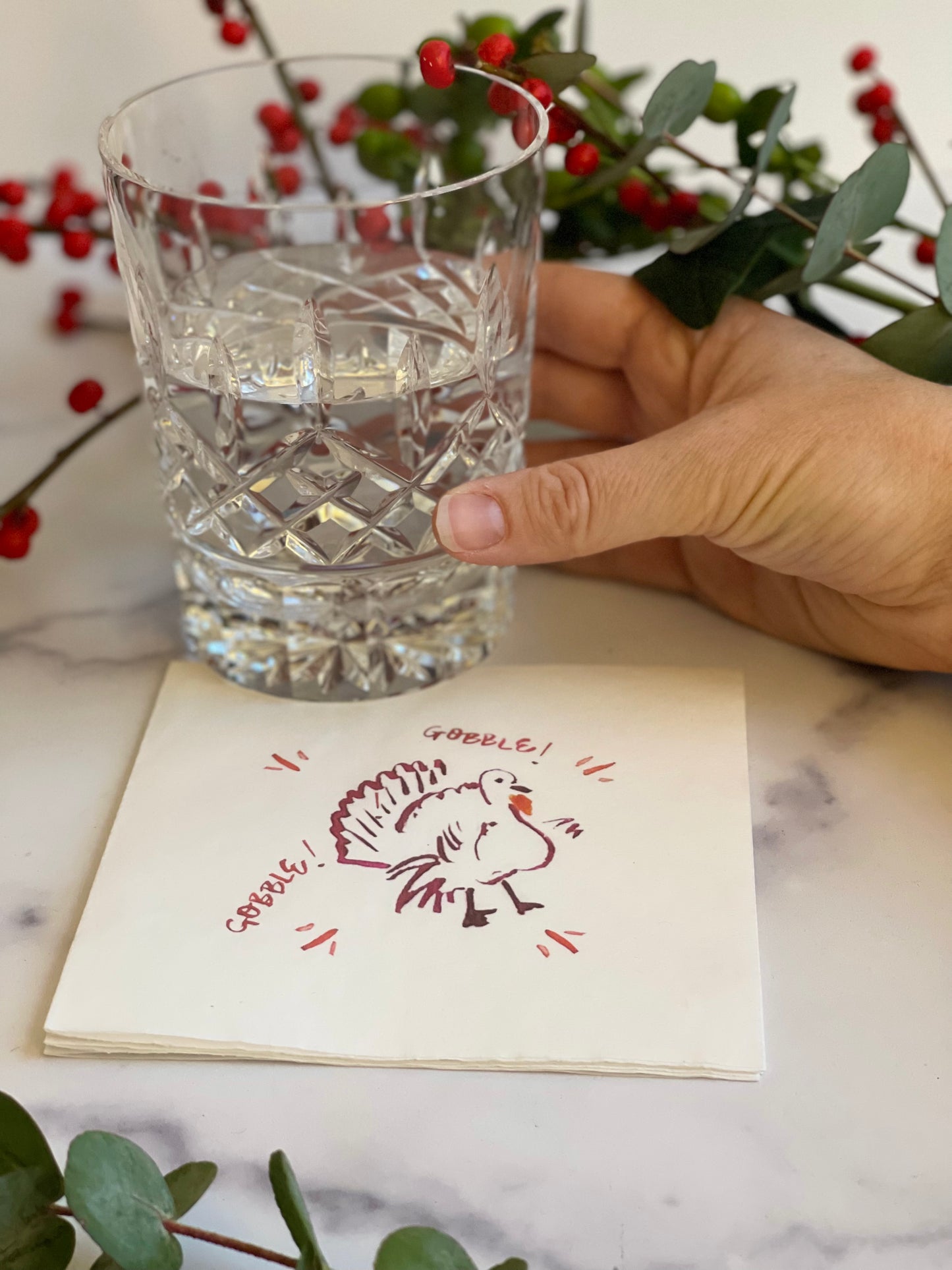 Plum Turkey Paper Cocktail Napkins (S/12)