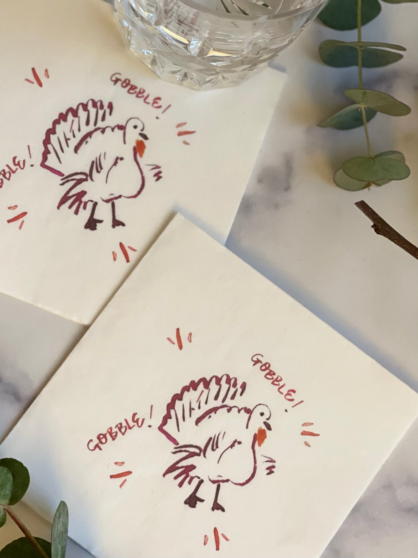 Plum Turkey Paper Cocktail Napkins (S/12)