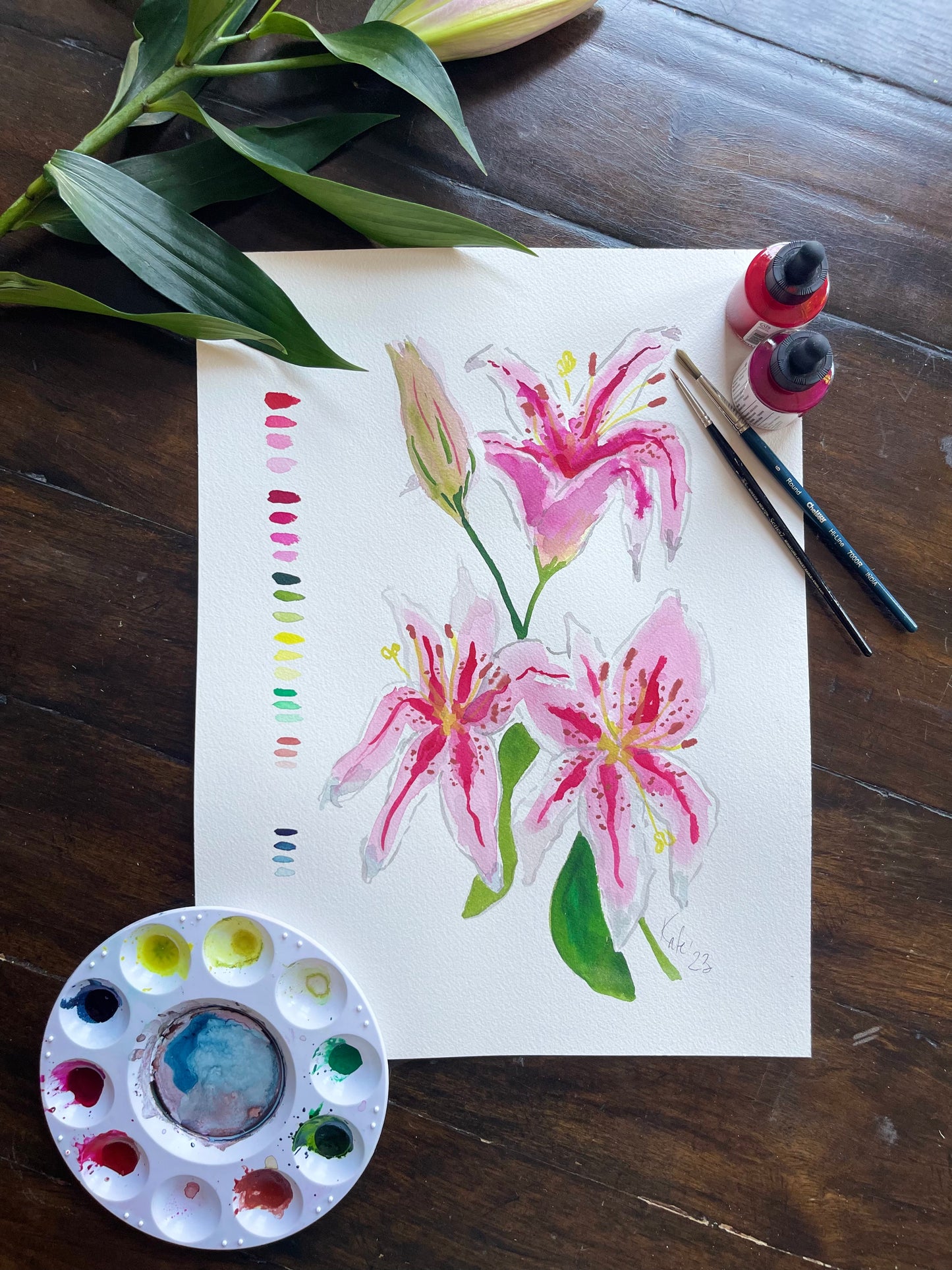 Custom Set of 4 Lily Studies