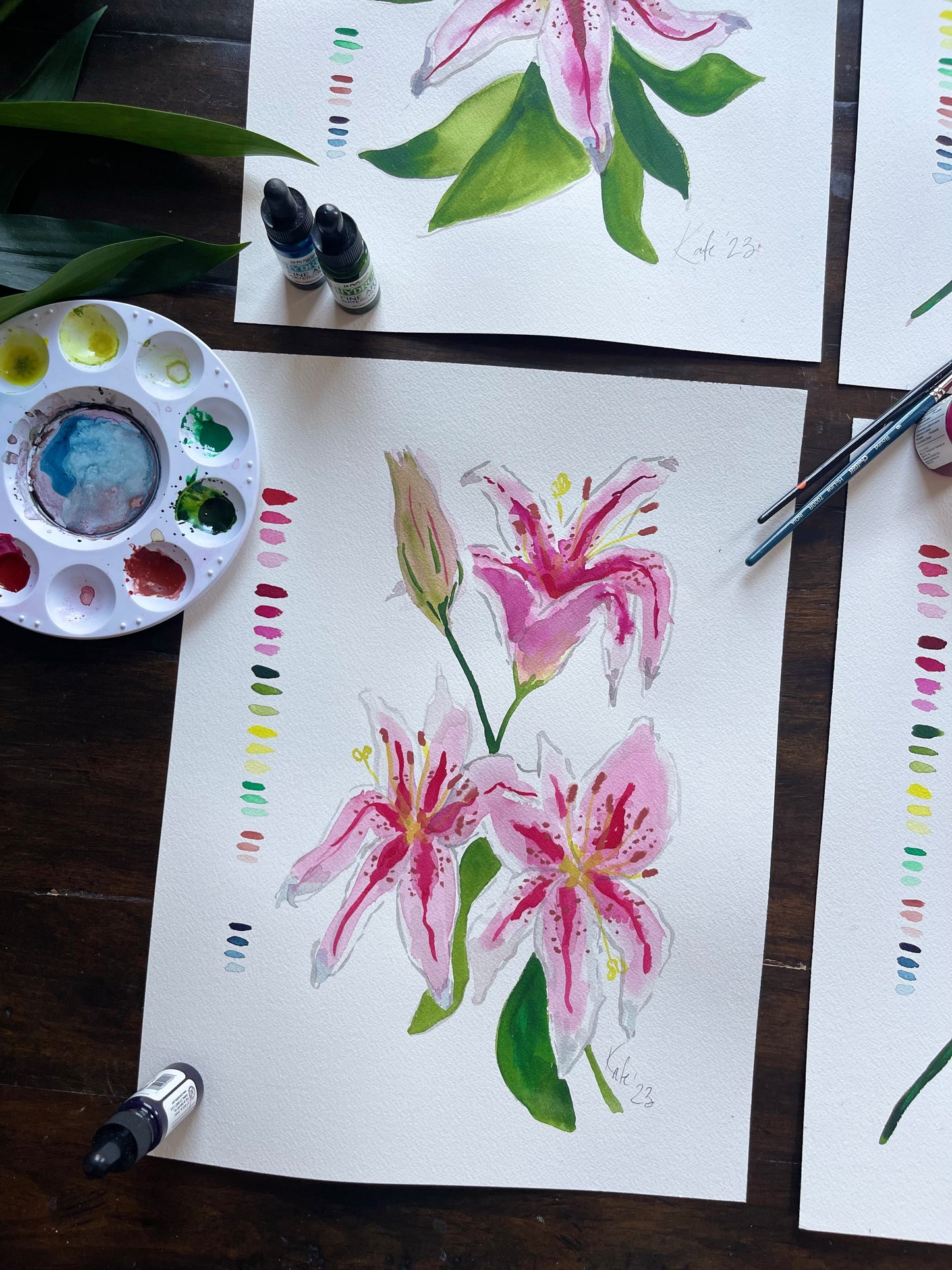 Custom Set of 4 Lily Studies