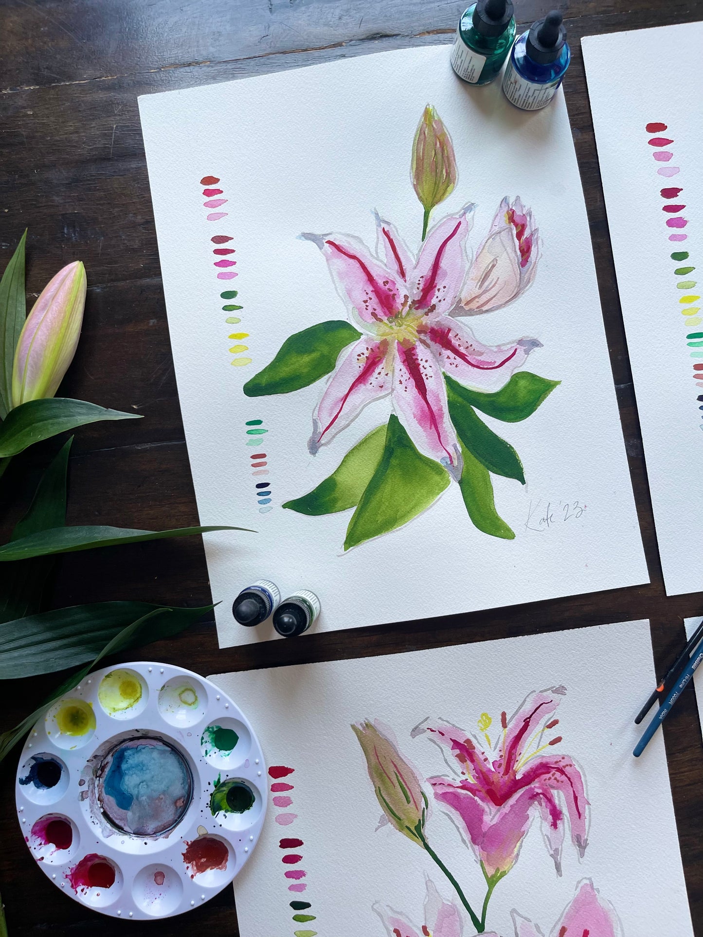 Custom Set of 4 Lily Studies