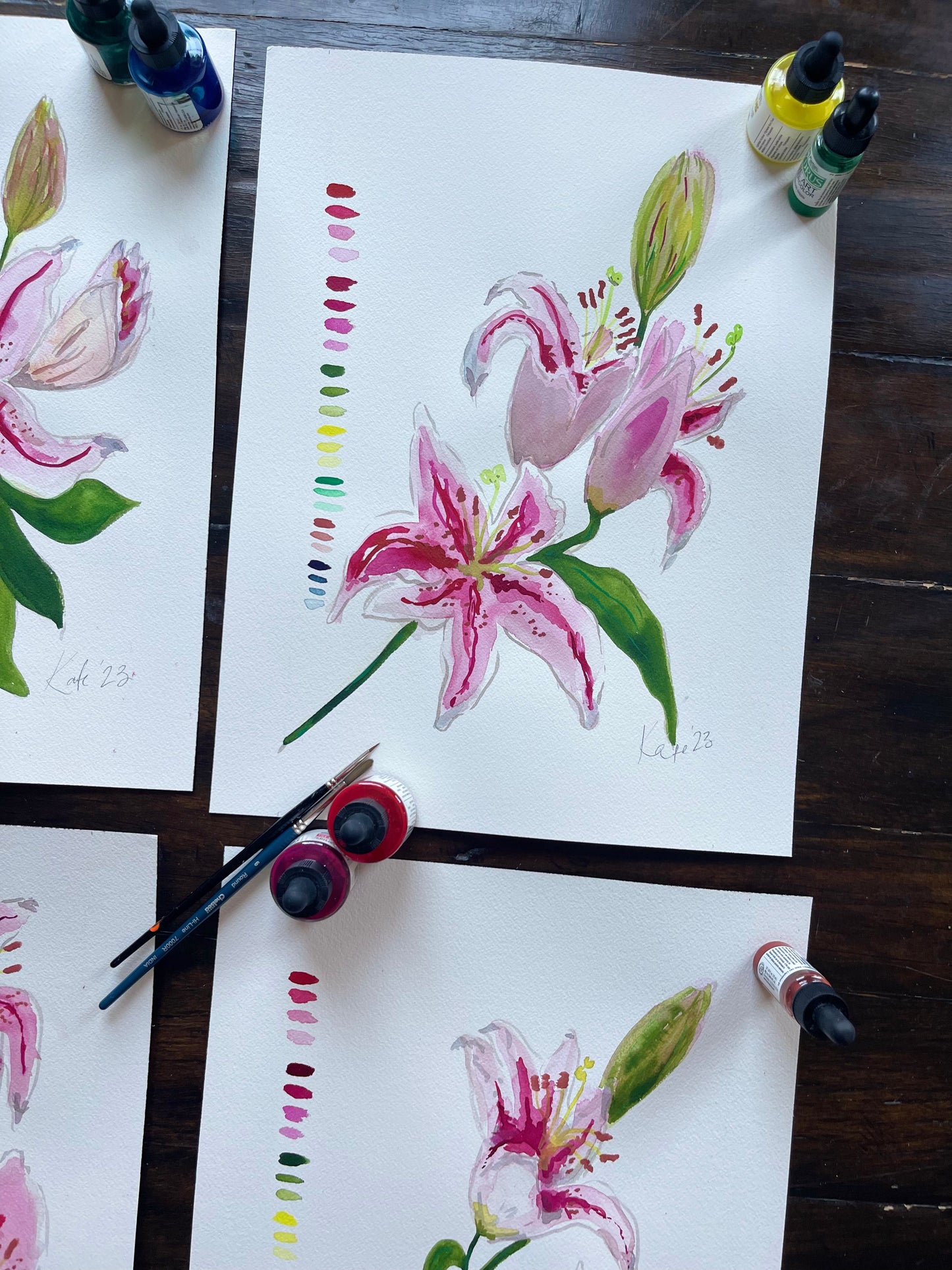 Custom Set of 4 Lily Studies