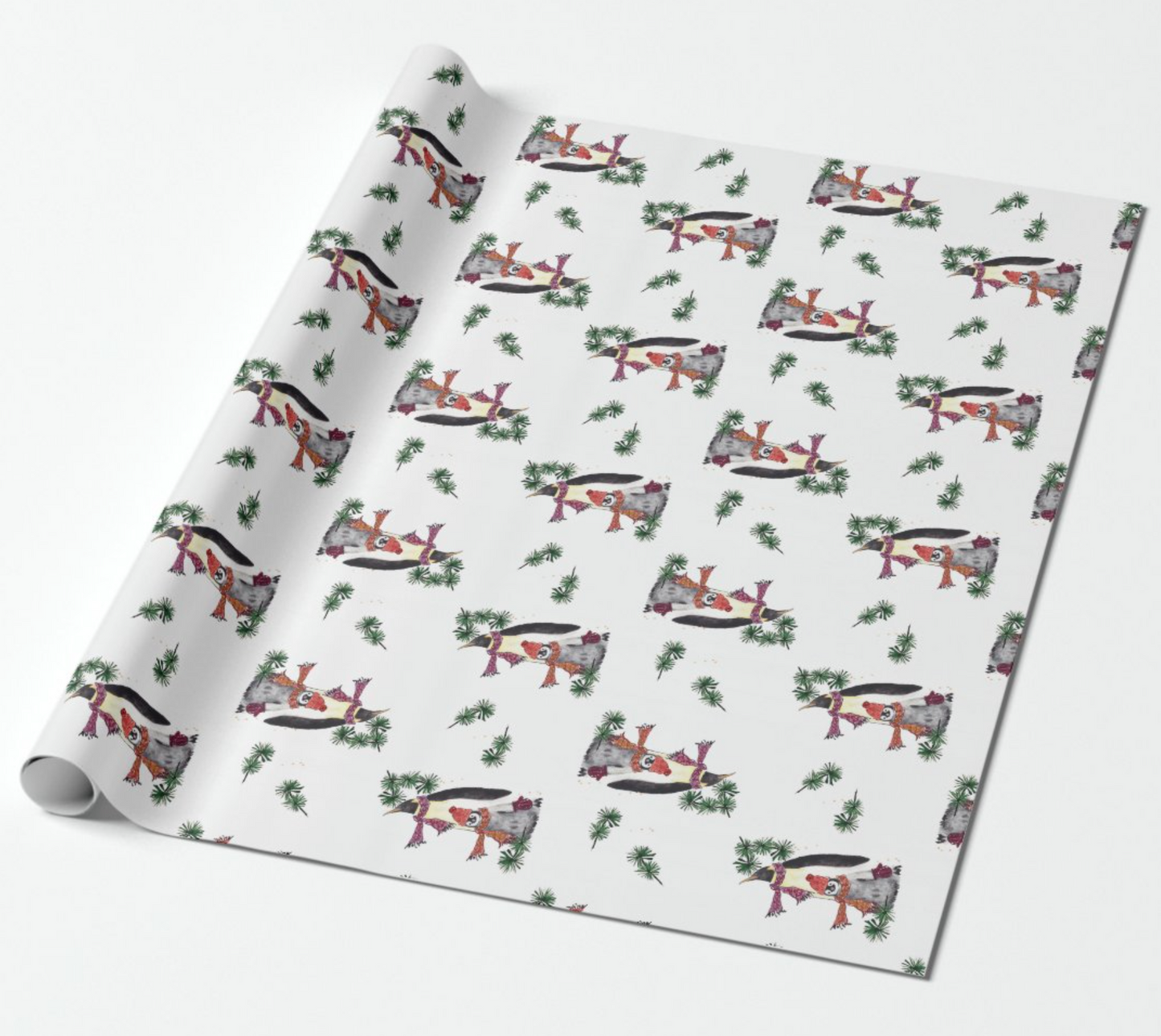 Holiday Penguin 30” Wide Wrapping Paper