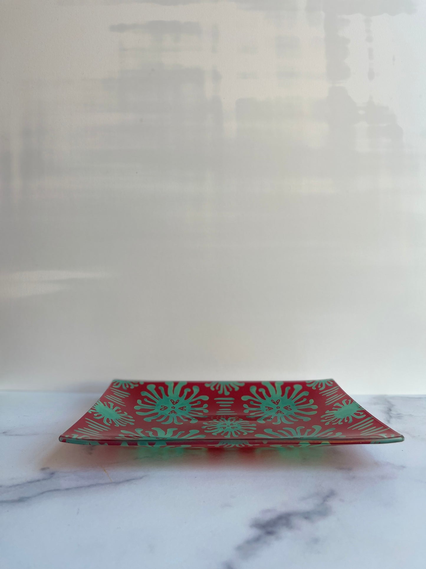 Red/Green Ikat Rectangular Trinket Tray