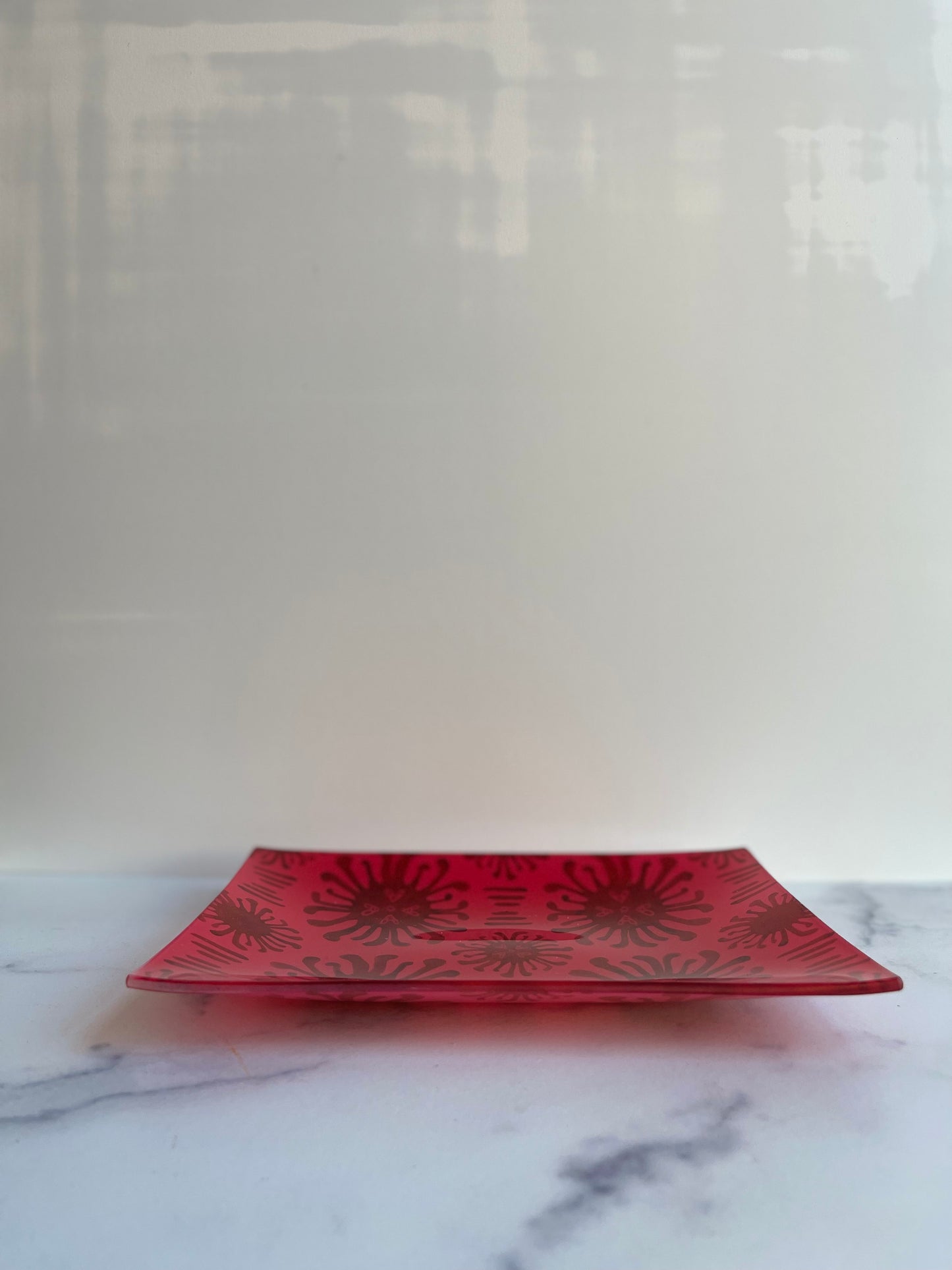 Red/Pink Ikat Rectangular Trinket Tray